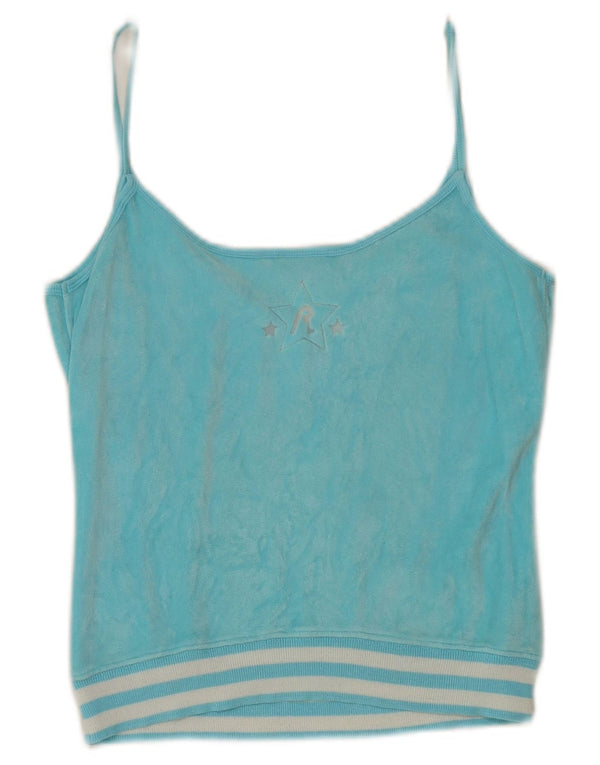 Damska kamizelka z grafiką Harlem Crop Replay Top UK 10 Small Turkus Sports