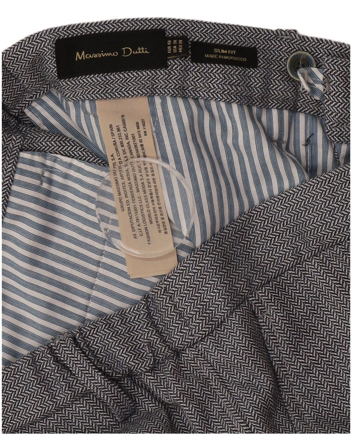 Spodnie Chino Massimo Dutti Męskie EU 48 XL W38 L29 Szare w jodełkę