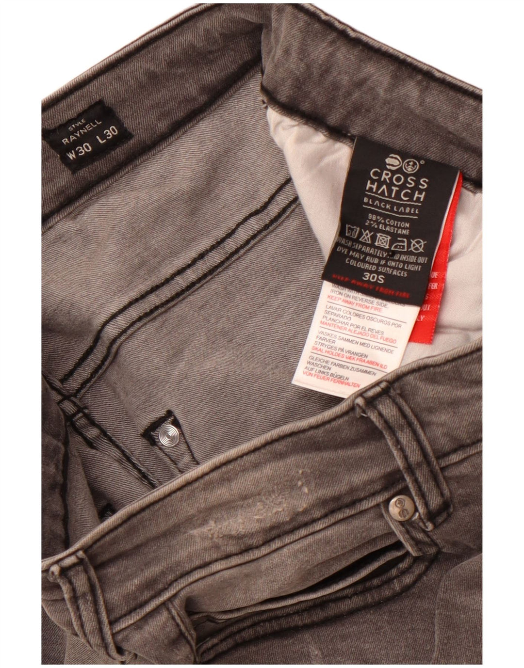 CROSSHATCH Damskie dżinsy Raynell w trudnej sytuacji W30 L30 Szara bawełna