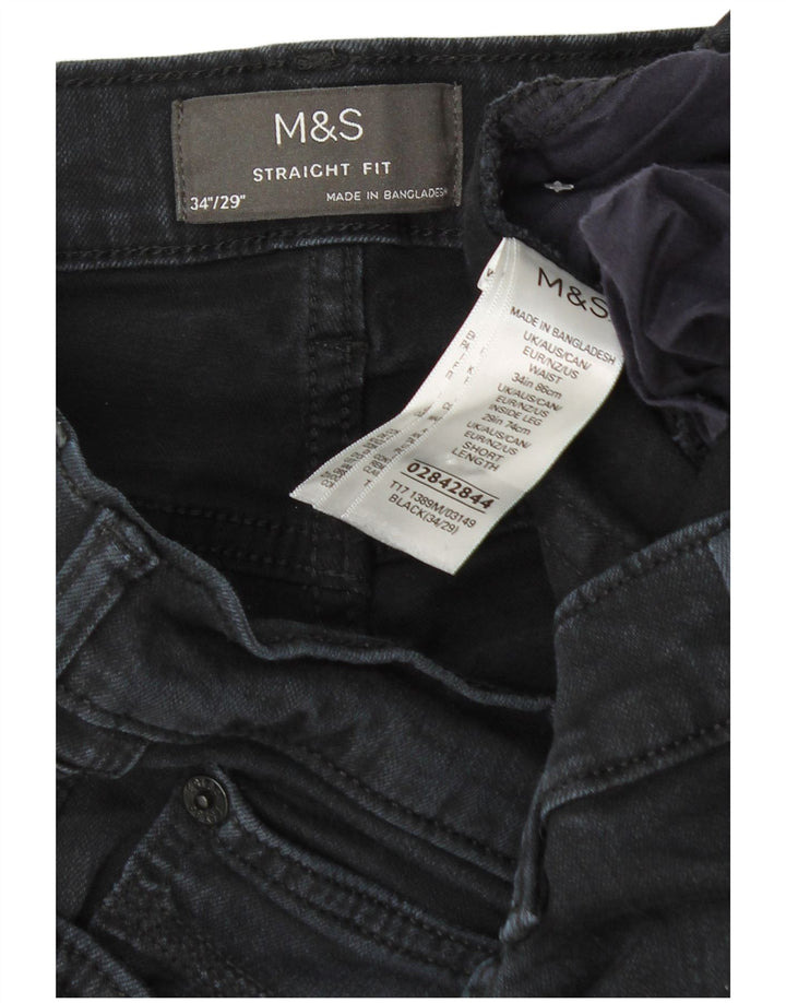 Marks & Spencer Męskie proste dżinsy W34 L29 Granatowe, bawełniane