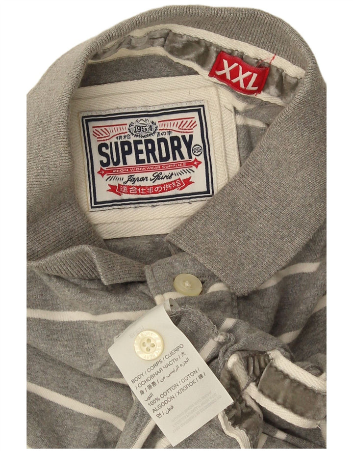 Męska koszulka polo Superdry 2XL, szara, bawełniana w paski