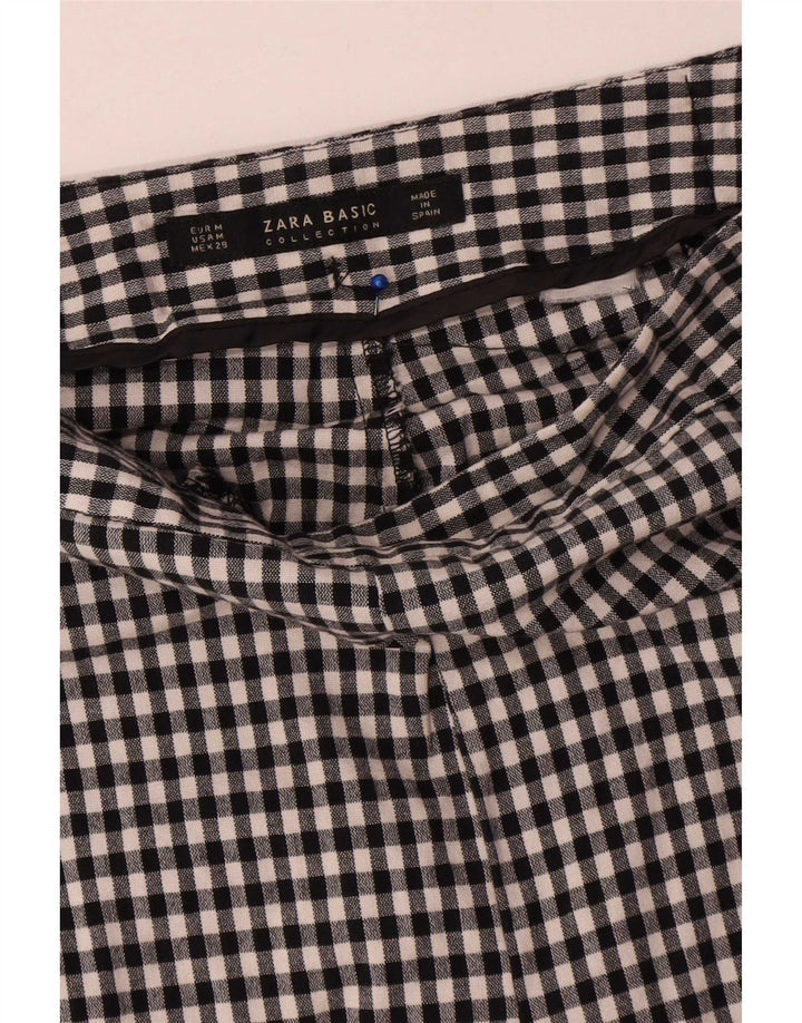 Spodnie damskie Zara Slim Chino, średnie W28 L28, czarna kratka