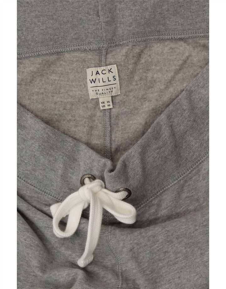 Damskie spodnie dresowe JACK WILLS Graphic Joggers UK 14, duże, szare