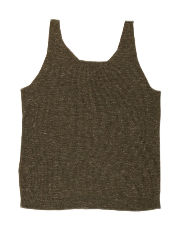 Marks & Spencer Damski top z kamizelką UK 12 Medium Khaki nakrapiany akryl