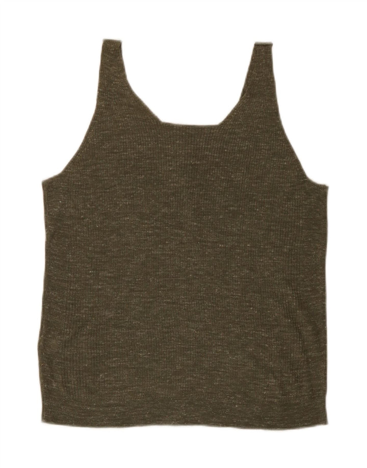 Marks & Spencer Damski top z kamizelką UK 12 Medium Khaki nakrapiany akryl