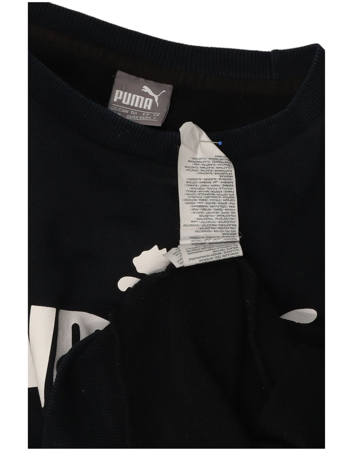PUMA Mens Graphic Sweatshirt Jumper Large Navy Blue Cotton