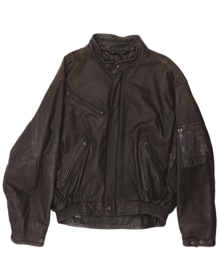 Męska kurtka skórzana Dainese IT 52, duża czarna skóra