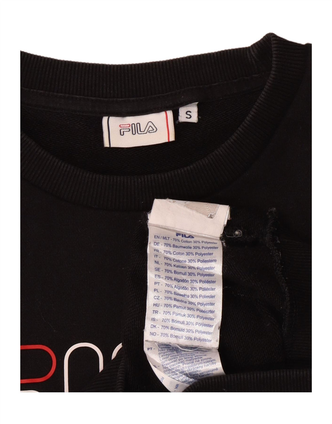 Męska bluza z grafiką Fila, mała czarna, bawełniana