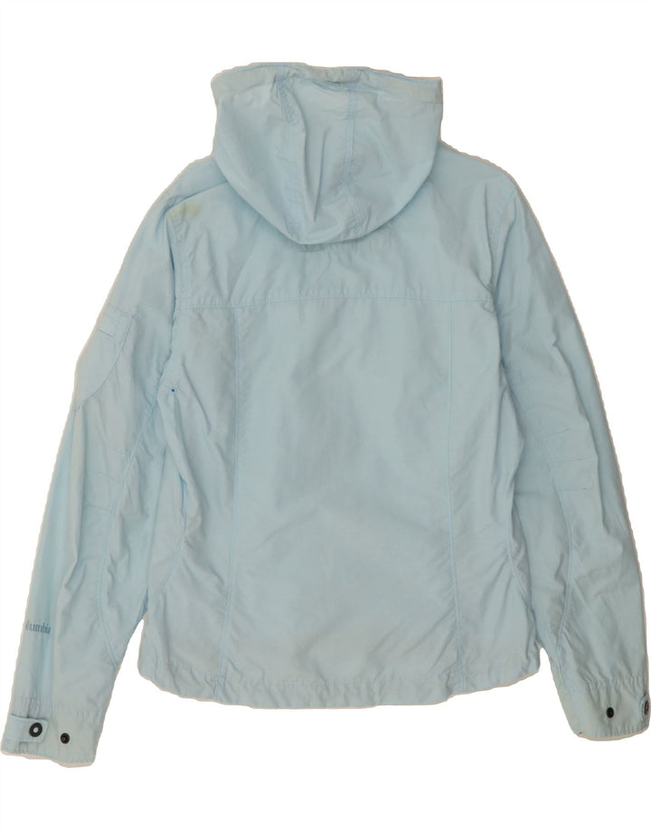COLUMBIA Womens Oversized Hooded Rain Jacket UK 10 Small Blue Cotton Vintage Columbia and Second-Hand Columbia from Messina Hembry 