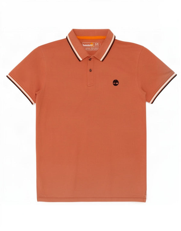 Męska koszulka polo Timberland Slim Fit Średniobrązowa bawełniana w paski