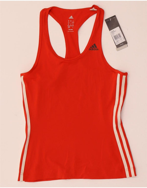 Adidas Womens Climalite Vest Top UK 4/6 XS Red Polyester