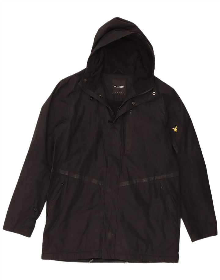 Męska kurtka wiatrówka z kapturem Lyle & Scott UK 38, średni czarny poliester