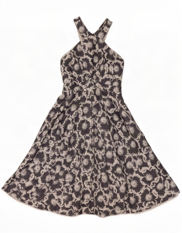 Karen Millen Damska sukienka typu swing UK 10 Small, granatowa, w kwiaty, wiskoza