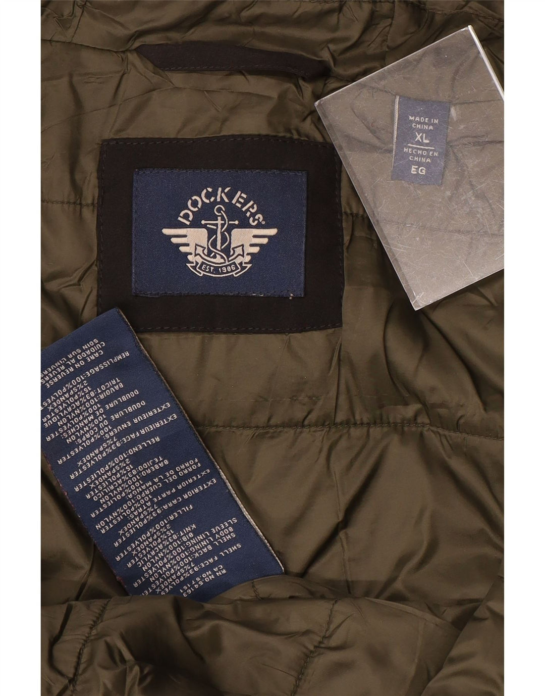 Męska kurtka bomberka z kapturem Dockers UK 42 XL, czarny poliester