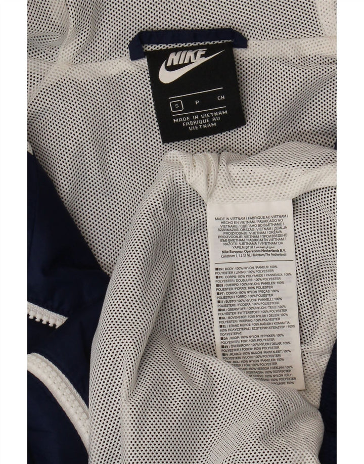 Męska bluza dresowa z kapturem Nike, mała, granatowa, nylonowa z blokami kolorów