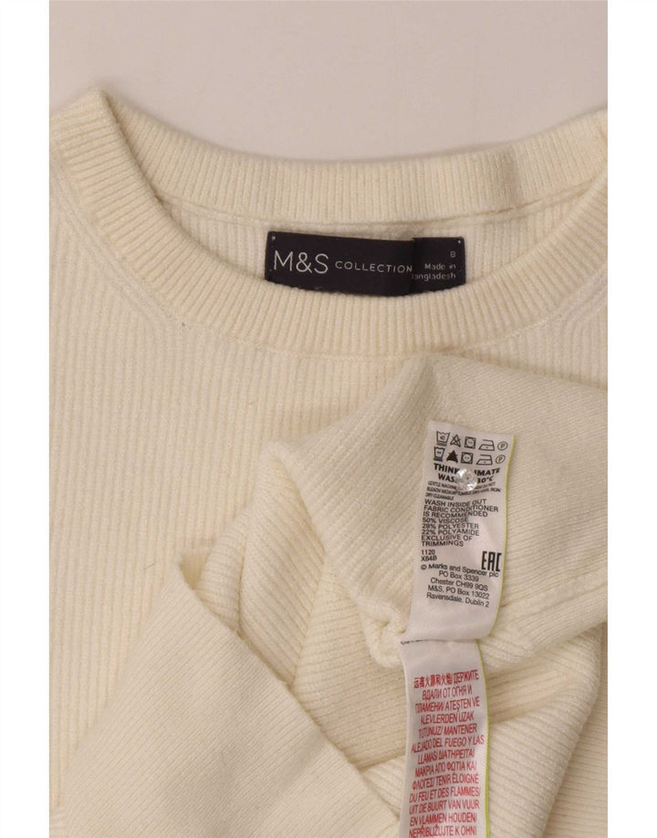 Bluzka damska Marks & Spencer Top UK 8 Small w kolorze złamanej bieli, wiskoza