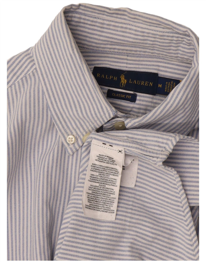 Koszula męska Ralph Lauren o klasycznym kroju, bawełniana w średnie niebieskie paski