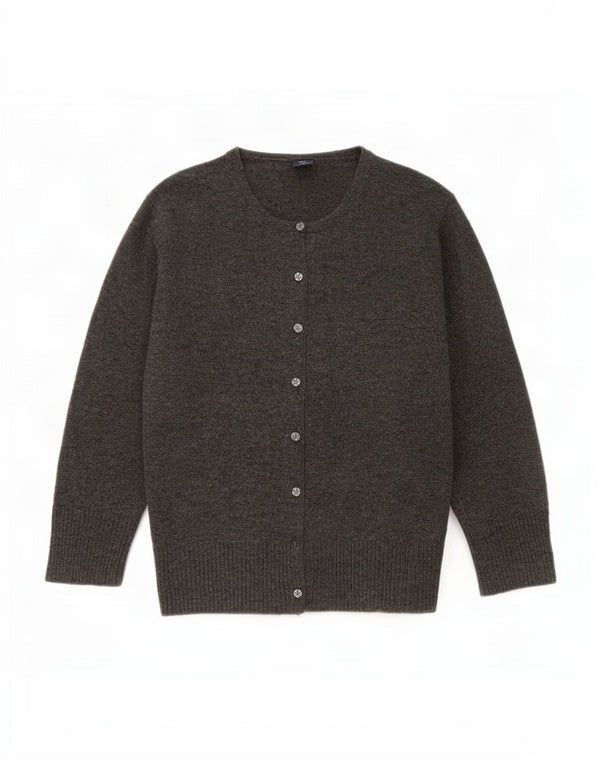 Damski sweter rozpinany Gap z rękawem 3/4 UK 14, duży, szary, wełna jagnięca
