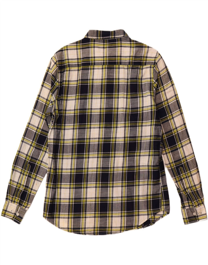 Koszula męska w kratę Benetton, duża, bawełniana, granatowa w kratę