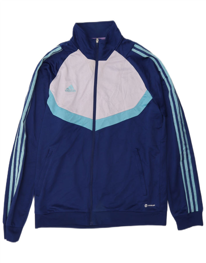 Adidas Męska bluza dresowa Aeroready Top Jacket, duży niebieski poliester z blokami kolorów