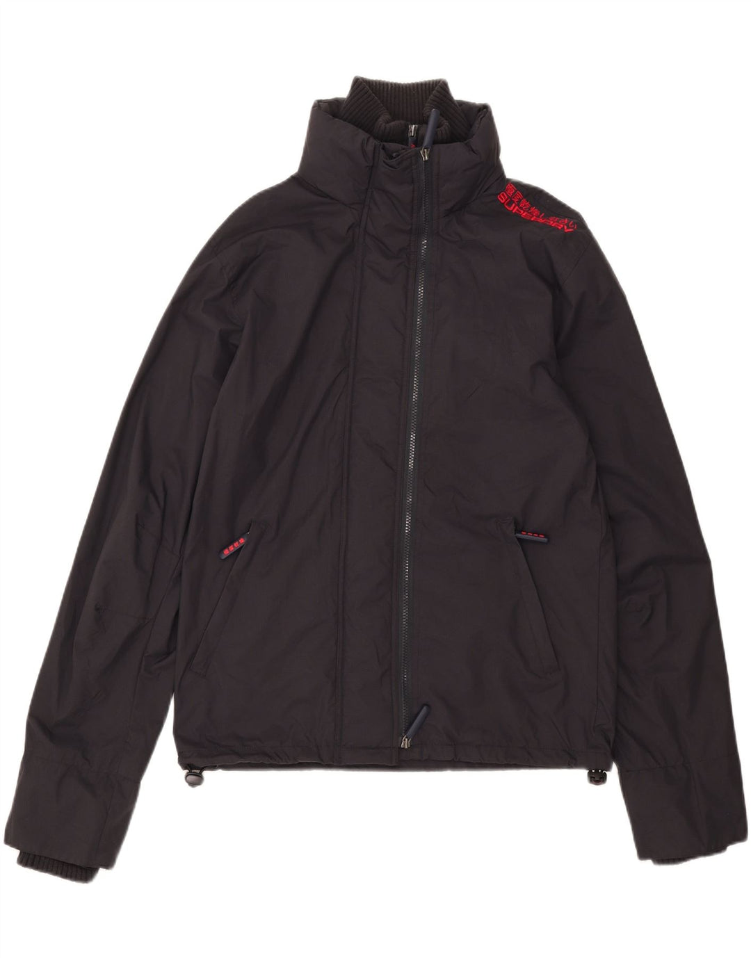 Męska kurtka przeciwdeszczowa Superdry UK 40, duża, granatowa, nylonowa