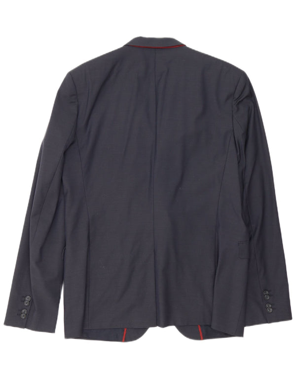 Męska marynarka zapinana na 2 guziki Hugo Boss UK 54 2XL Granatowa wełna