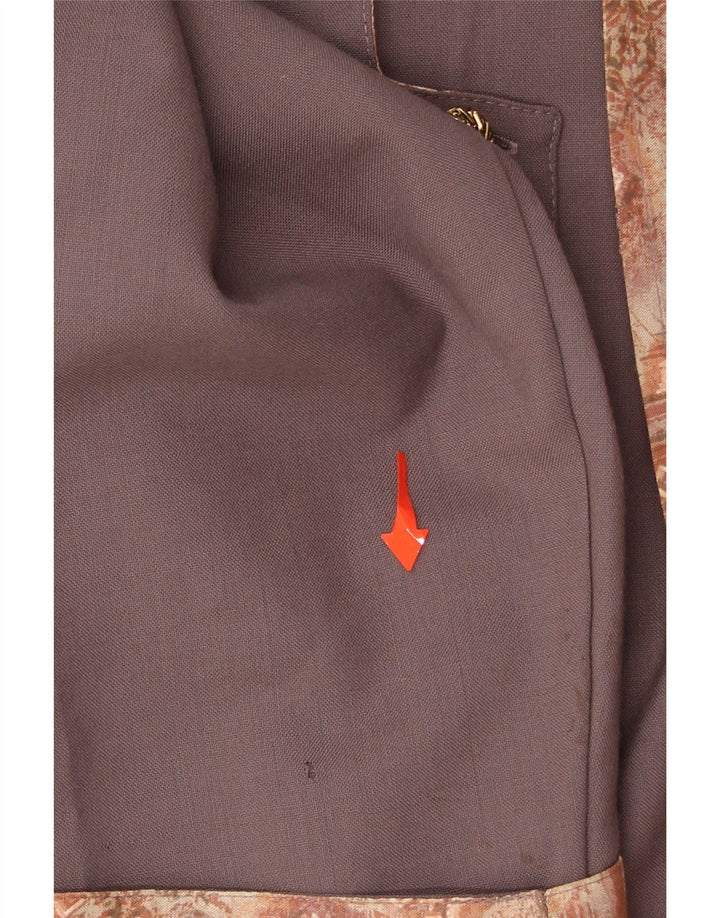 VINTAGE Womens Crop Blazer Jacket UK 14 Medium Purple Patchwork Vintage Vintage and Second-Hand Vintage from Messina Hembry 