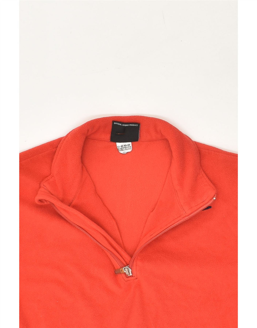 UMBRO Womens Zip Neck Fleece Jumper UK 14 Medium  Red Polyester Vintage Umbro and Second-Hand Umbro from Messina Hembry 