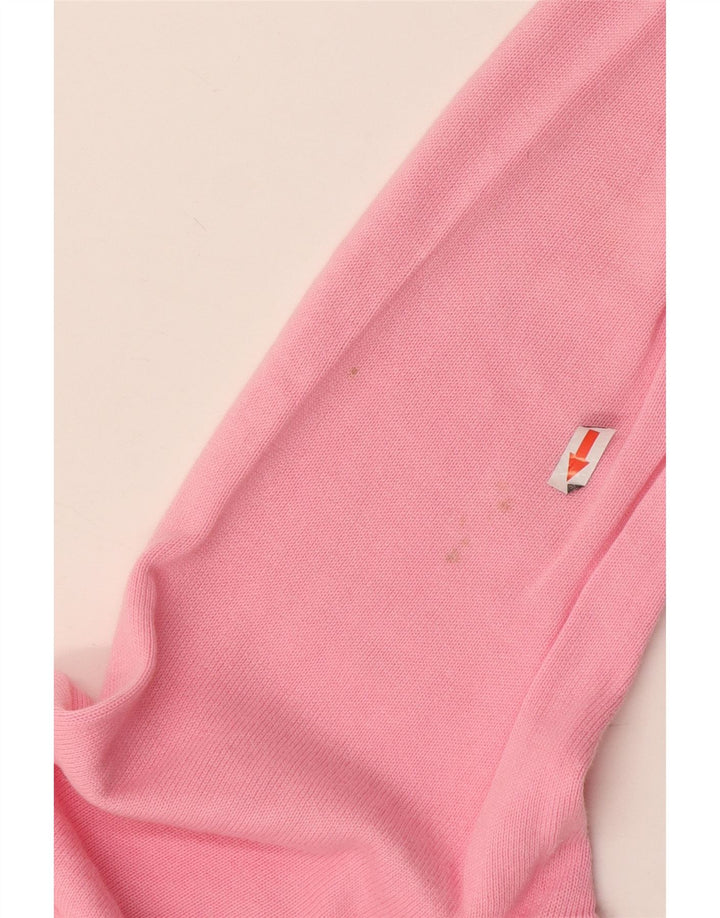 Męski sweter Tommy Hilfiger z dekoltem w kształcie litery V, średnioróżowy, bawełniany