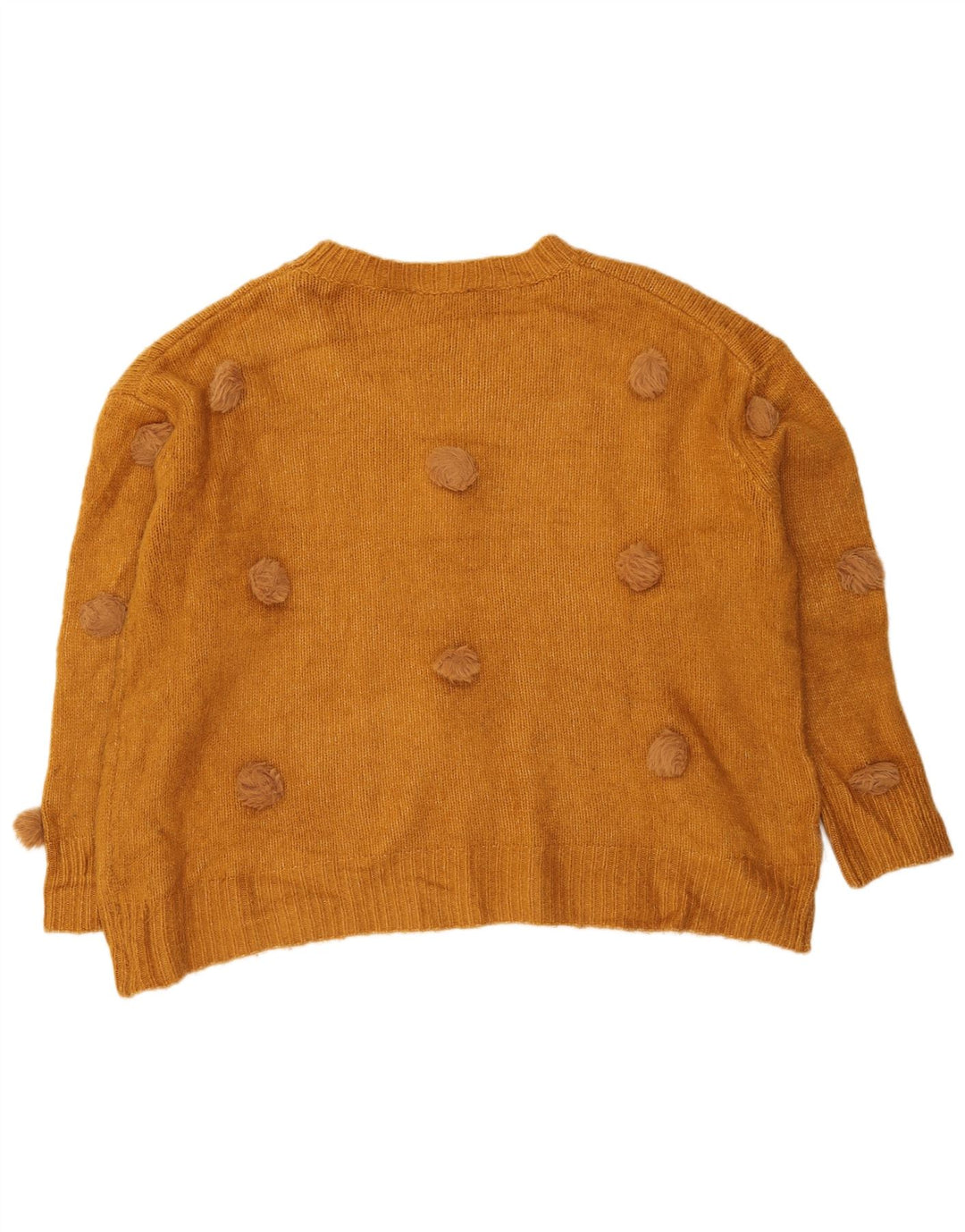 ZARA Womens Oversized Crew Neck Jumper Sweater UK 14 Medium Brown Acrylic
