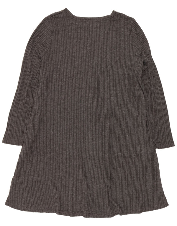 Damska sukienka T-shirt z długim rękawem Marks & Spencer UK 24 4XL Szare paski