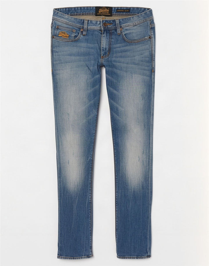 Męskie jeansy Superdry Corporal Distressed W31 L32 Niebieskie, bawełniane