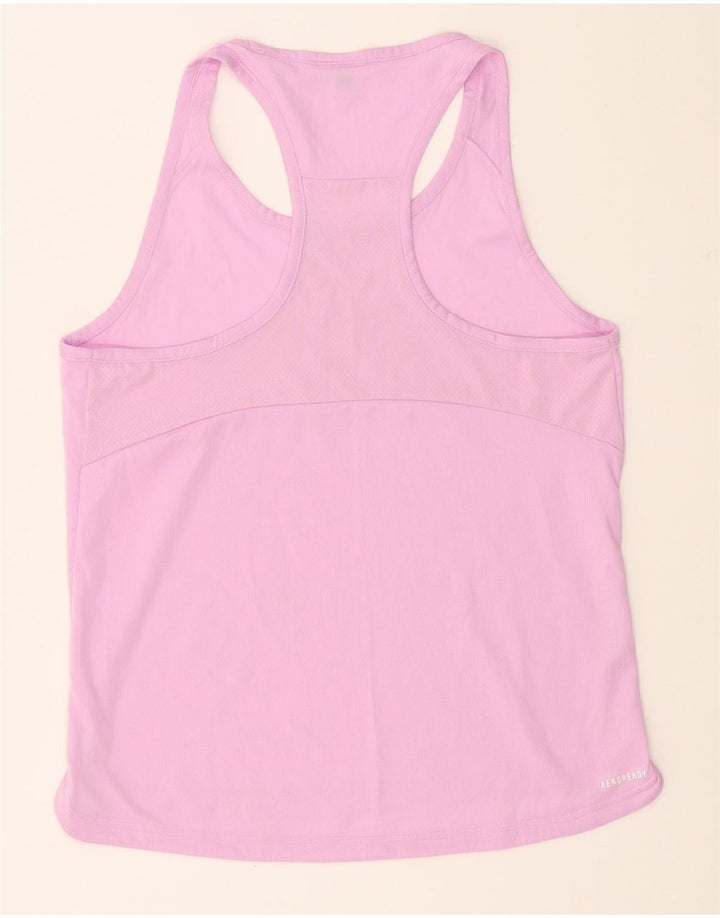 ADIDAS Womens Graphic Vest Top UK 12 Medium Pink Vintage Adidas and Second-Hand Adidas from Messina Hembry 