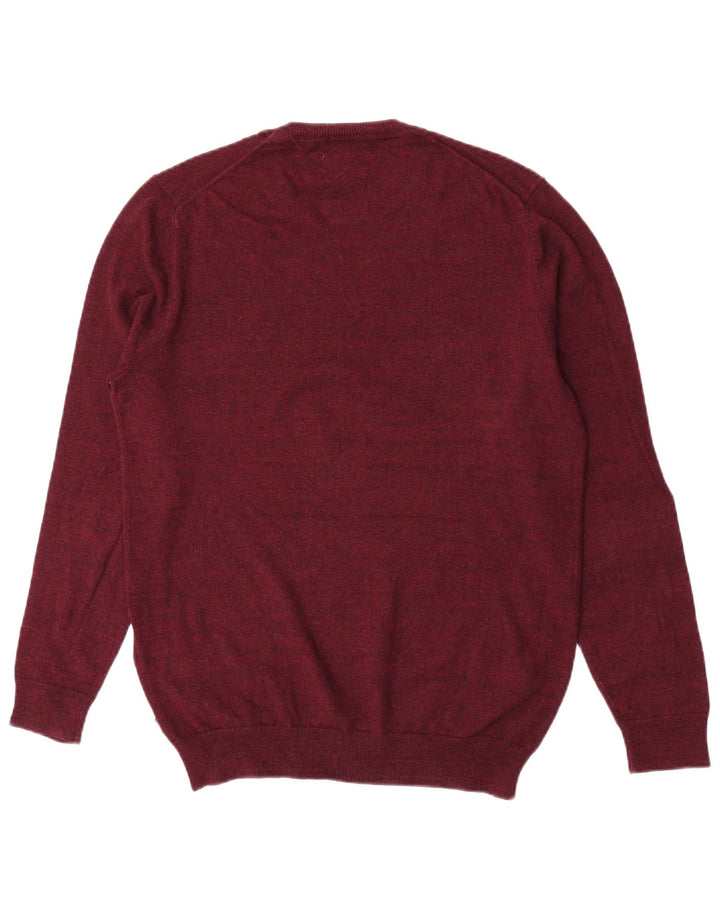 Męski sweter z okrągłym dekoltem Superdry, średnio bordowa bawełna