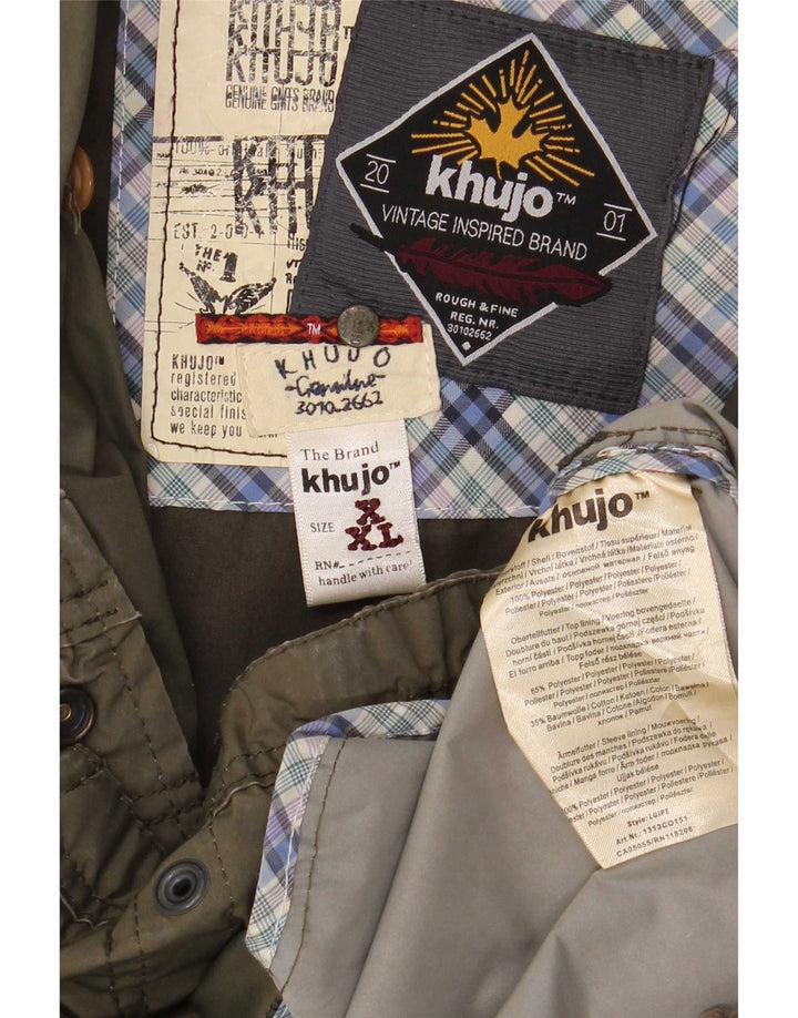 Damska kurtka parka z kapturem KHUJO UK 20 2XL Khaki Poliester