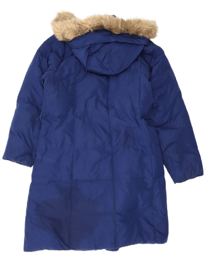 Marks & Spencer Damski ocieplany płaszcz z kapturem, UK 18 XL, niebieski poliester