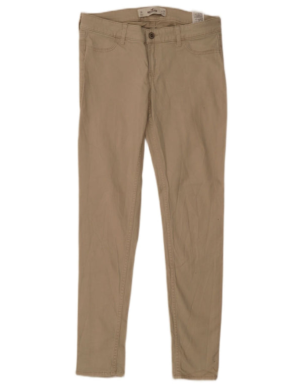 Spodnie damskie Hollister Skinny Casual US 7 Medium W28 L31 Beżowa bawełna
