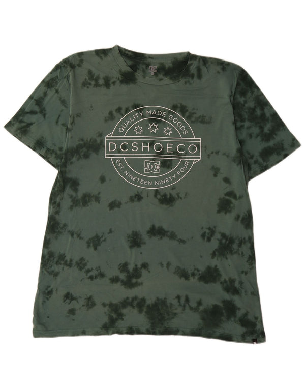 Męski T-shirt z grafiką DC, bawełniany top XL, zielony Tie Dye
