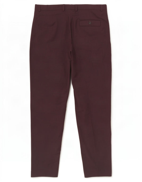 Damskie spodnie garniturowe Topshop UK 12 Medium W30 L27 Burgundowy poliester