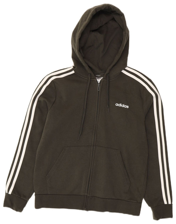 Damski sweter z kapturem i zamkiem błyskawicznym Adidas UK 16/18, duży, bawełniany khaki