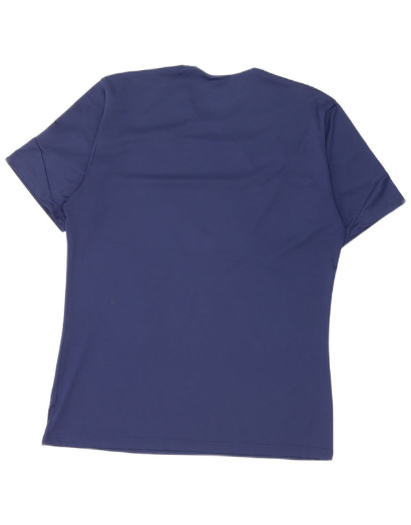 Adidas Mens Climalite T-Shirt Top Medium Navy Blue Colourblock