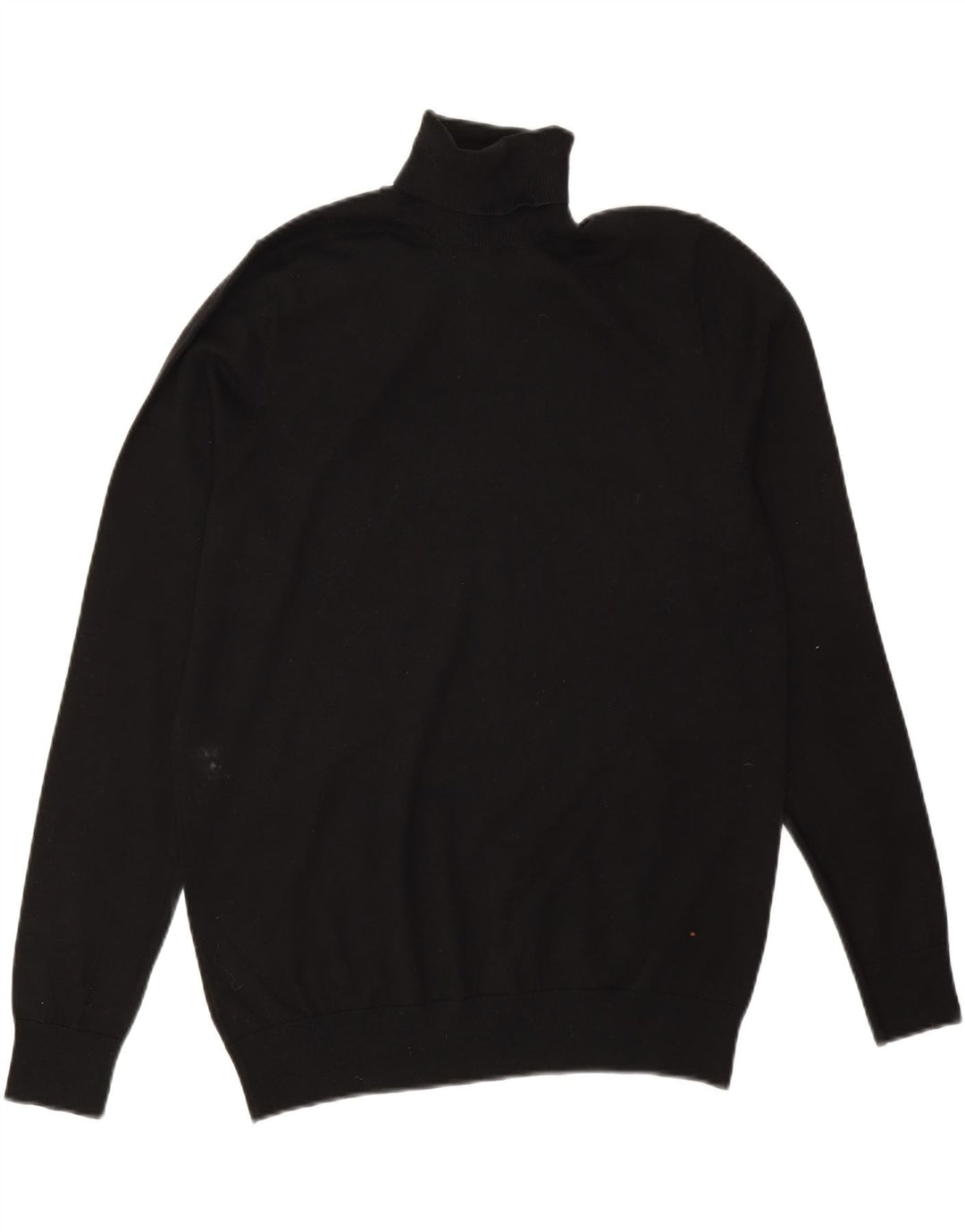 Marks & Spencer Damski sweter z golfem UK 14, średni czarny, bawełniany