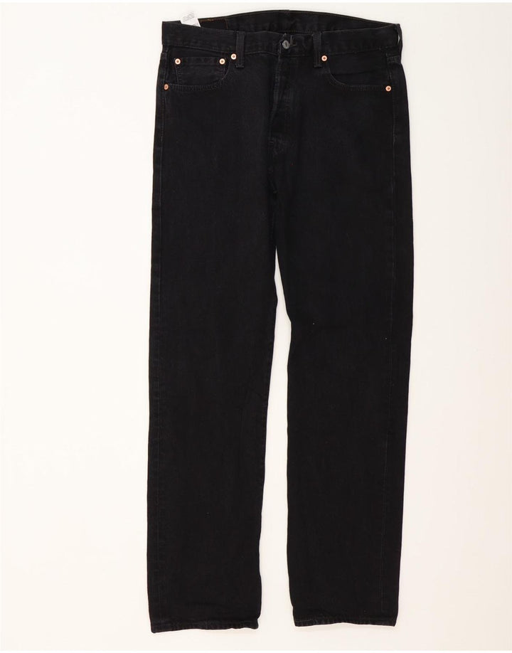 Męskie dżinsy Levi's 501 Straight W34 L34 Czarna bawełna