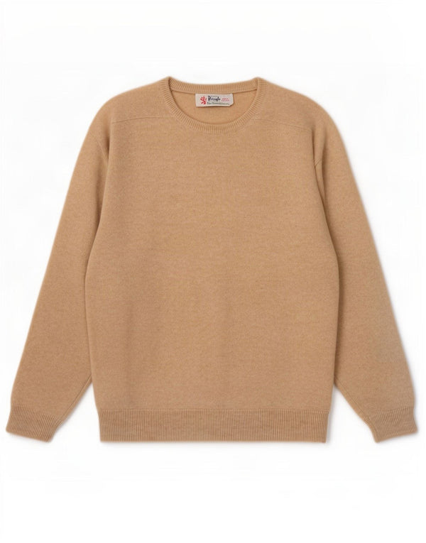 Męski sweter z okrągłym dekoltem Pringle UK 44 XL Beżowy, nowa wełna