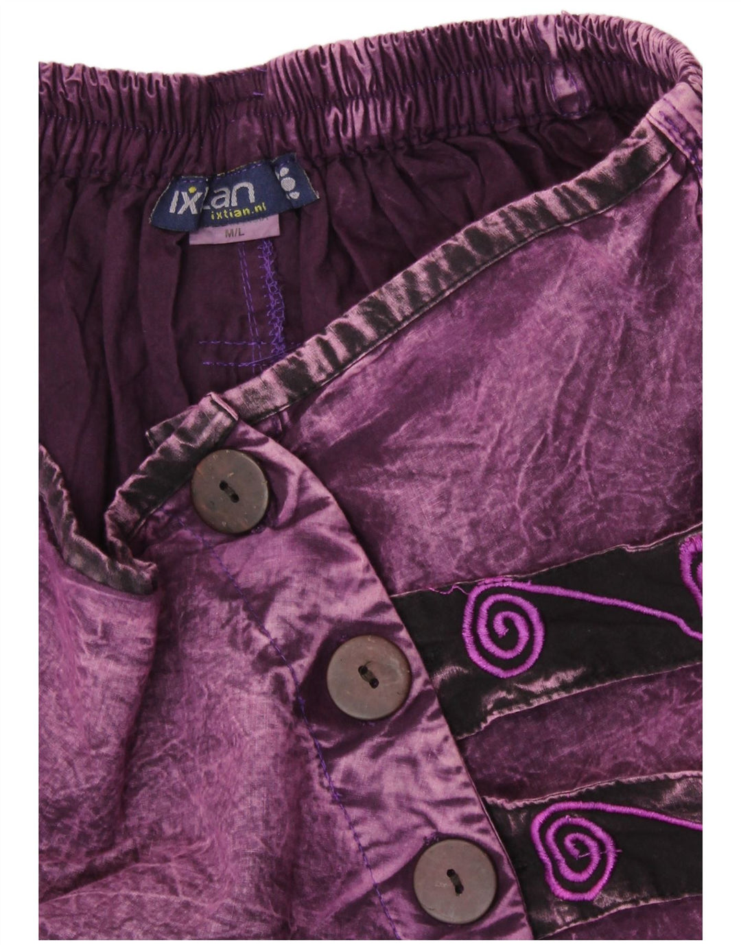 Damskie spodnie haremowe VINTAGE UK 14 Medium W30 L18 Fioletowe