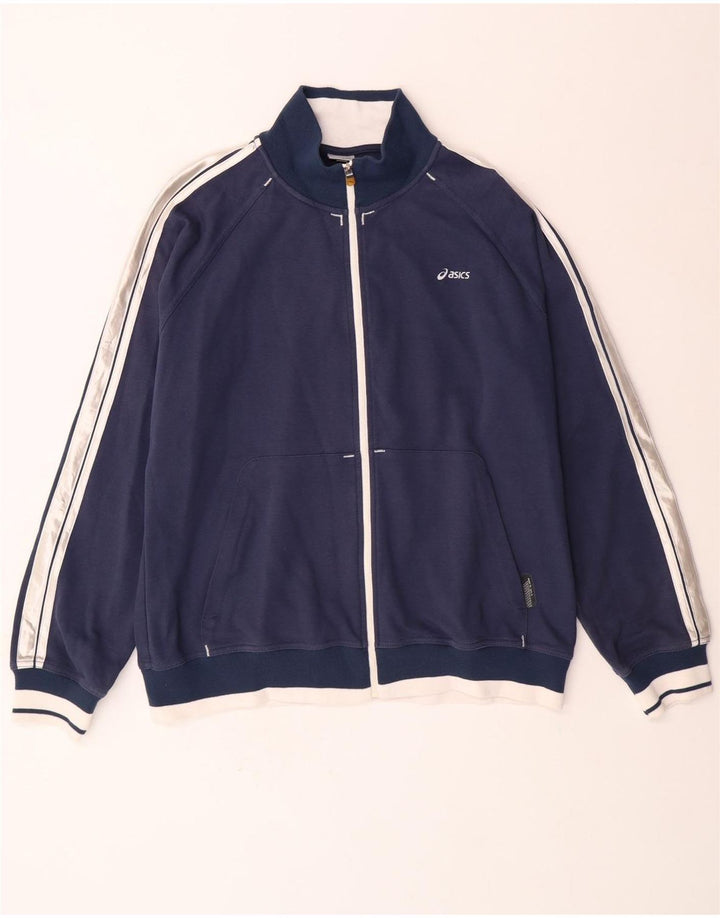 Męska kurtka dresowa ASICS 2XL, granatowa, bawełniana w bloki kolorów