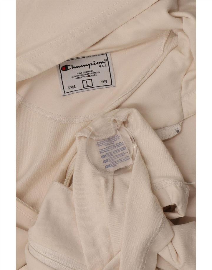 Damski sweter z kapturem i zamkiem Champion UK 14, duży, biały poliamid