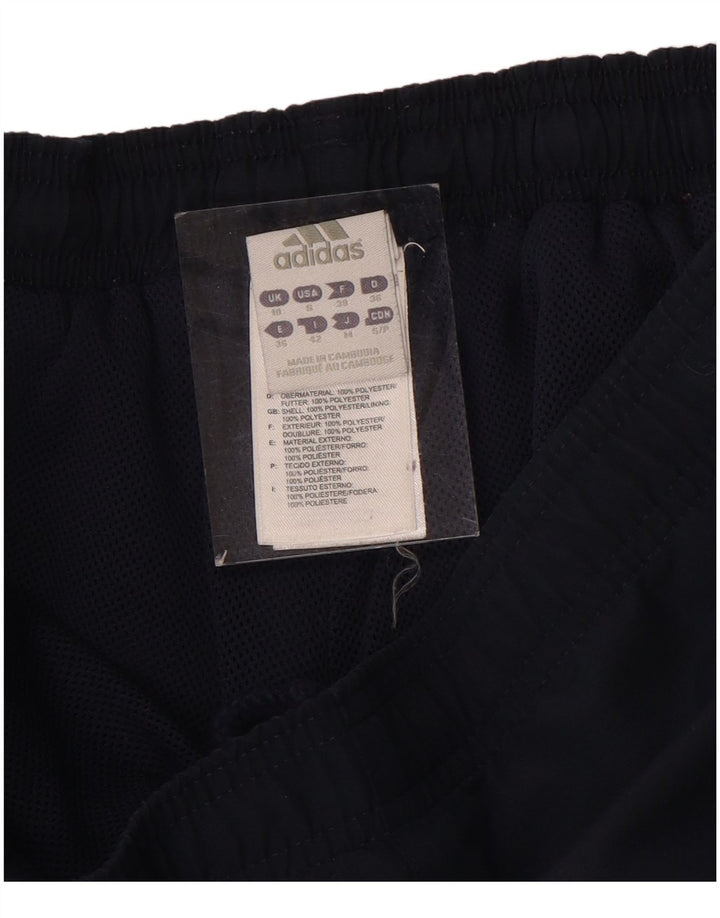 Damskie spodnie dresowe Adidas Capri UK 10, małe, granatowe, poliestrowe