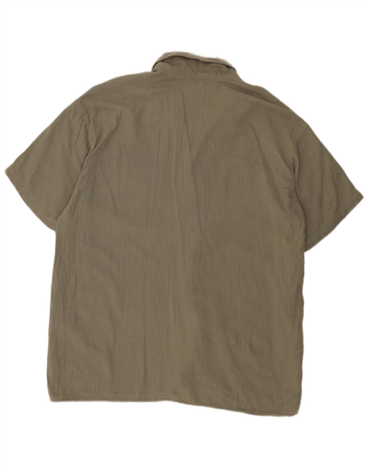 Męska koszula z krótkim rękawem JACK & JONES, duża, bawełniana w kolorze khaki