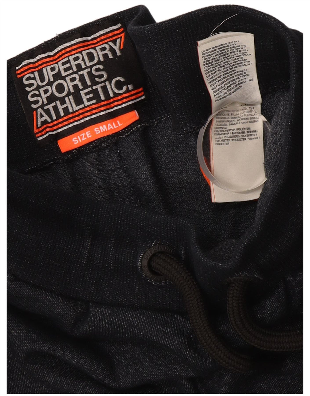 Męskie spodenki sportowe SUPERDRY z grafiką, małe, granatowe, bawełniane w cętki